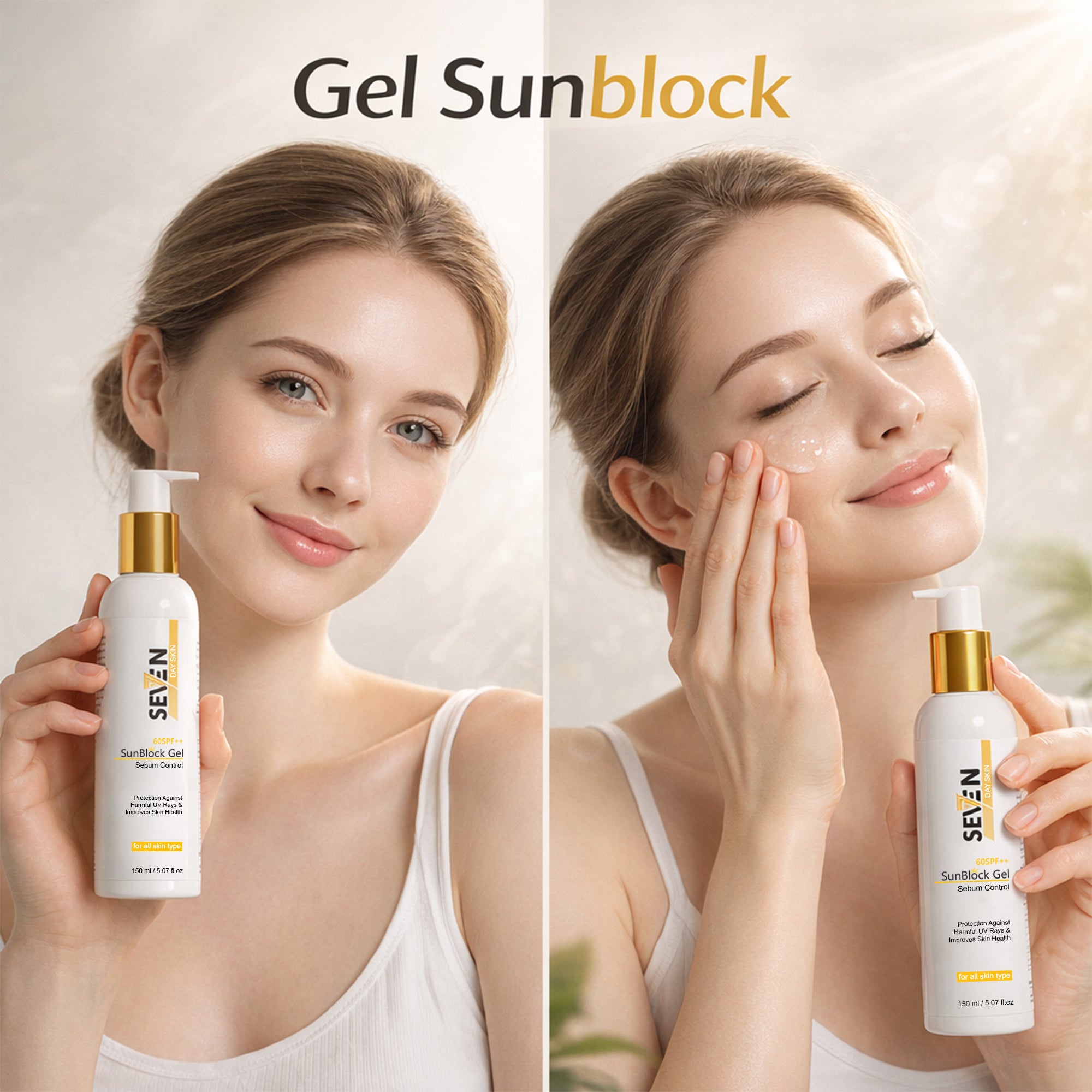 Sunblock Gel SPF-60 - Lightweight UV Protection | SevenDay – SevenDaySkin